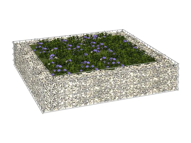 Gabion verhoogde bak Gegalvaniseerd staal 100x100x20 cm