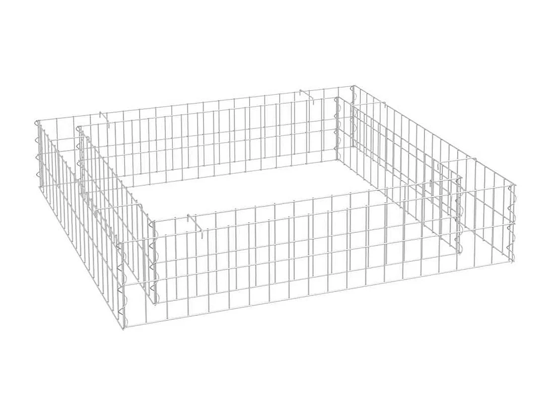 Lit surélevé à gabion Acier galvanisé 100x100x20 cm
