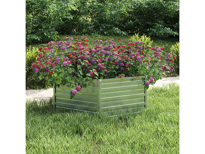 Verhoogd tuinbed 129x45 cm Gegalvaniseerd staal Zilver