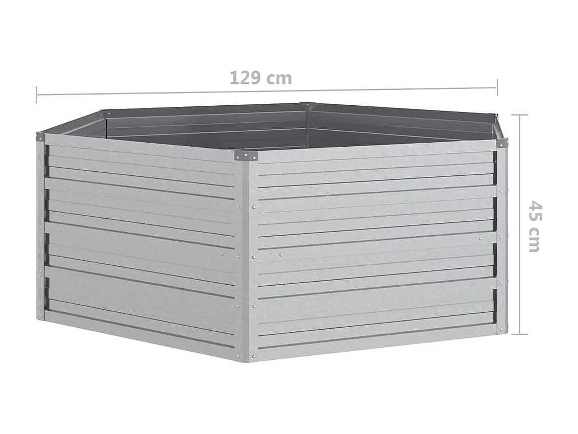 Lit surélevé de jardin 129x45 cm Acier galvanisé Argenté