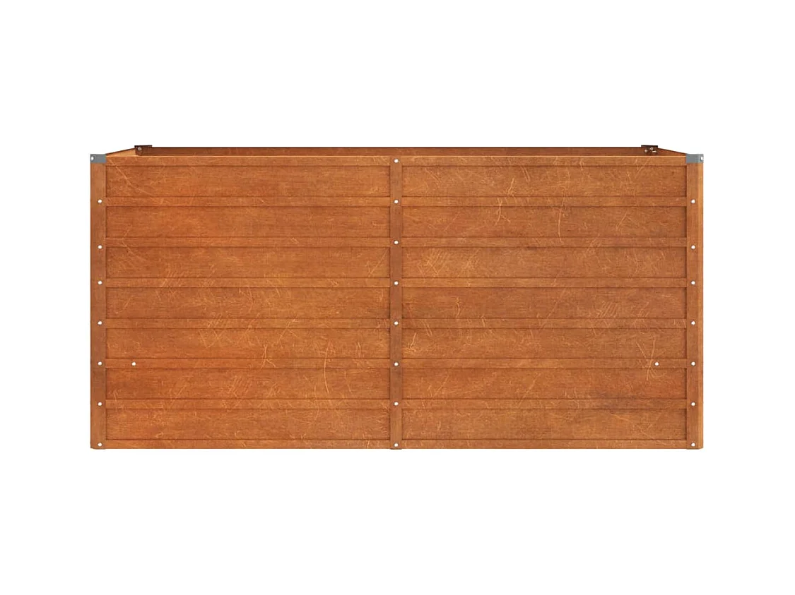 Lit surélevé de jardin rouillé 160x80x77 cm acier corten
