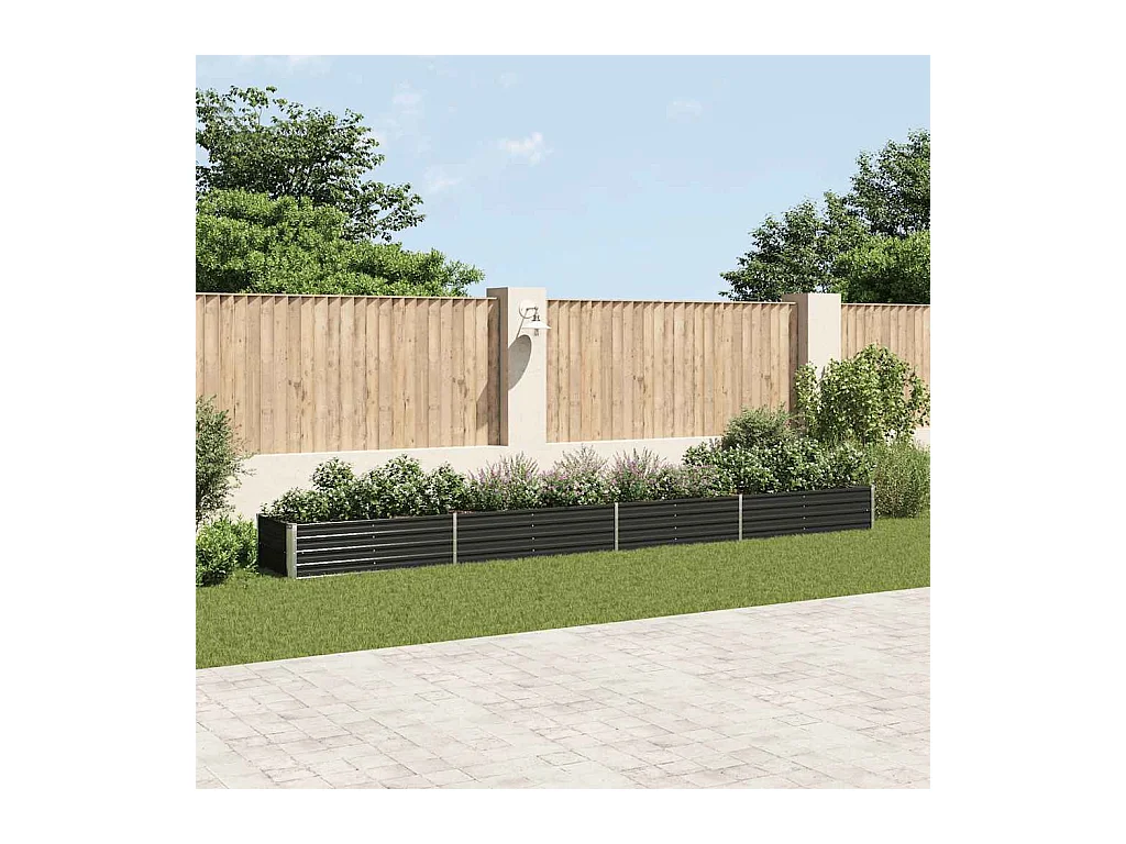 Lit surélevé de jardin Acier galvanisé 600x80x45 cm Anthracite