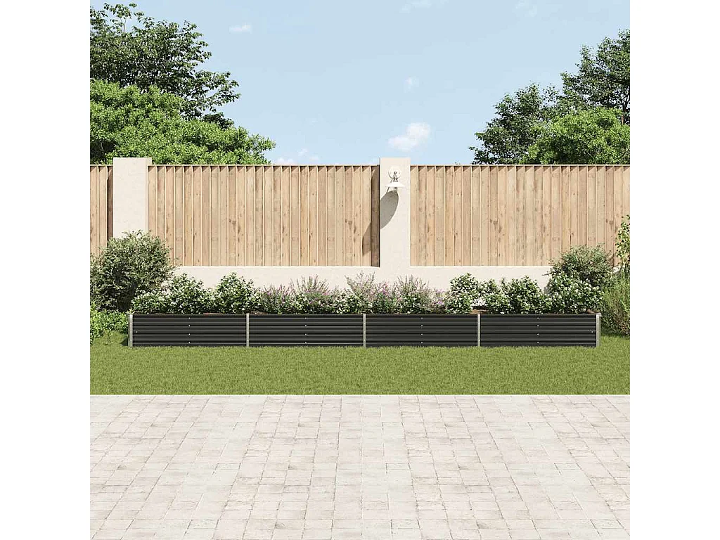 Letto da giardino rialzato in acciaio zincato 600x80x45 cm Antracite