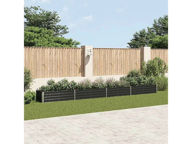 Letto da giardino rialzato in acciaio zincato 600x80x45 cm Antracite