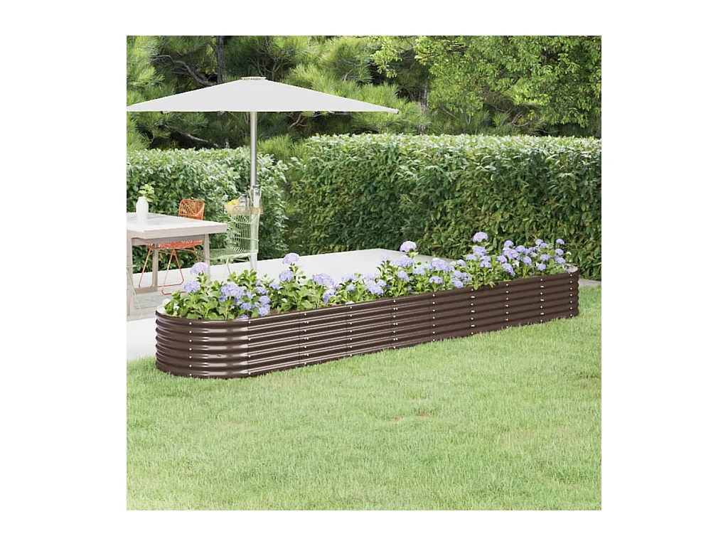 Lit surélevé de jardin Acier enduit de poudre marron