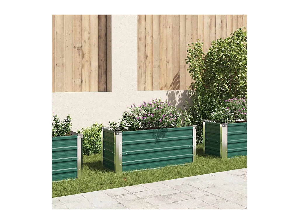 Lit surélevé de jardin Acier galvanisé 100x40x45 cm Vert