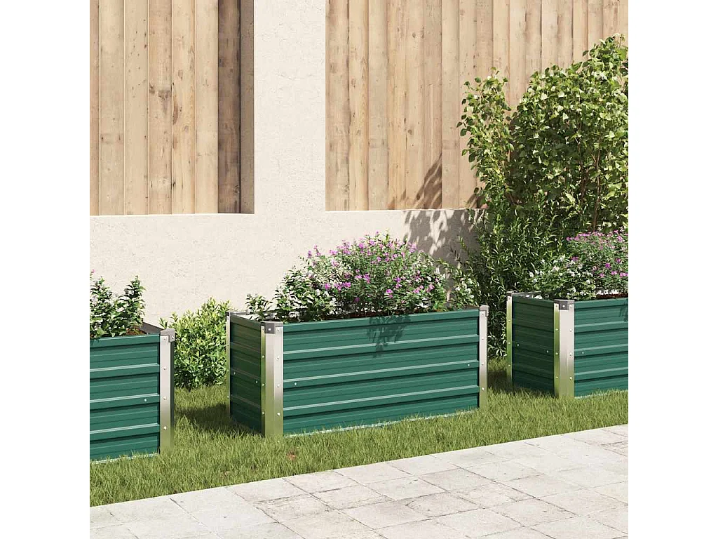 Lit surélevé de jardin Acier galvanisé 100x40x45 cm Vert