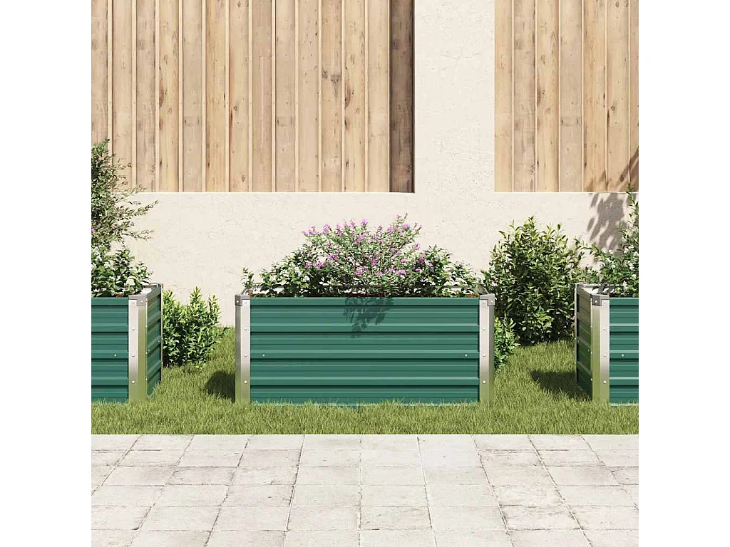 Lit surélevé de jardin Acier galvanisé 100x40x45 cm Vert