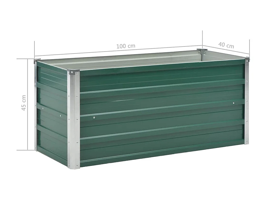 Lit surélevé de jardin Acier galvanisé 100x40x45 cm Vert