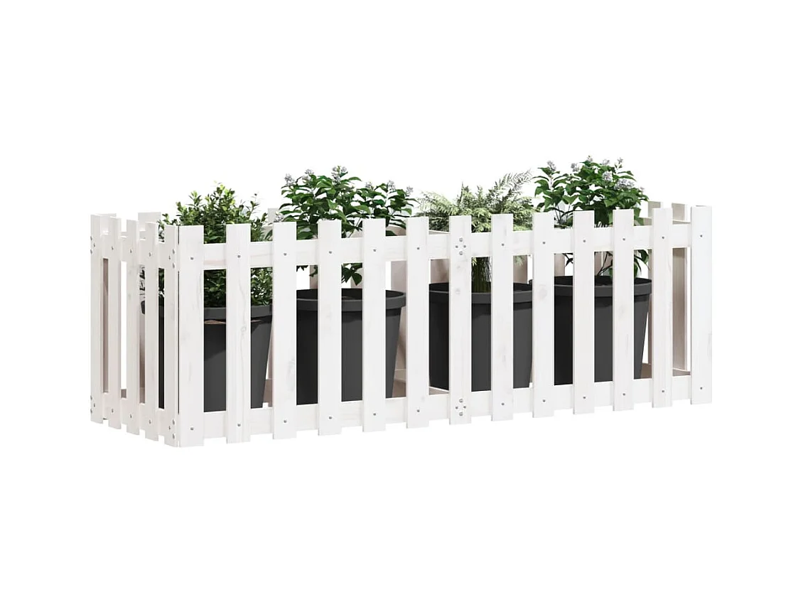 Aiuola rialzata di design con recinzione 150x50x50cm in pino massello