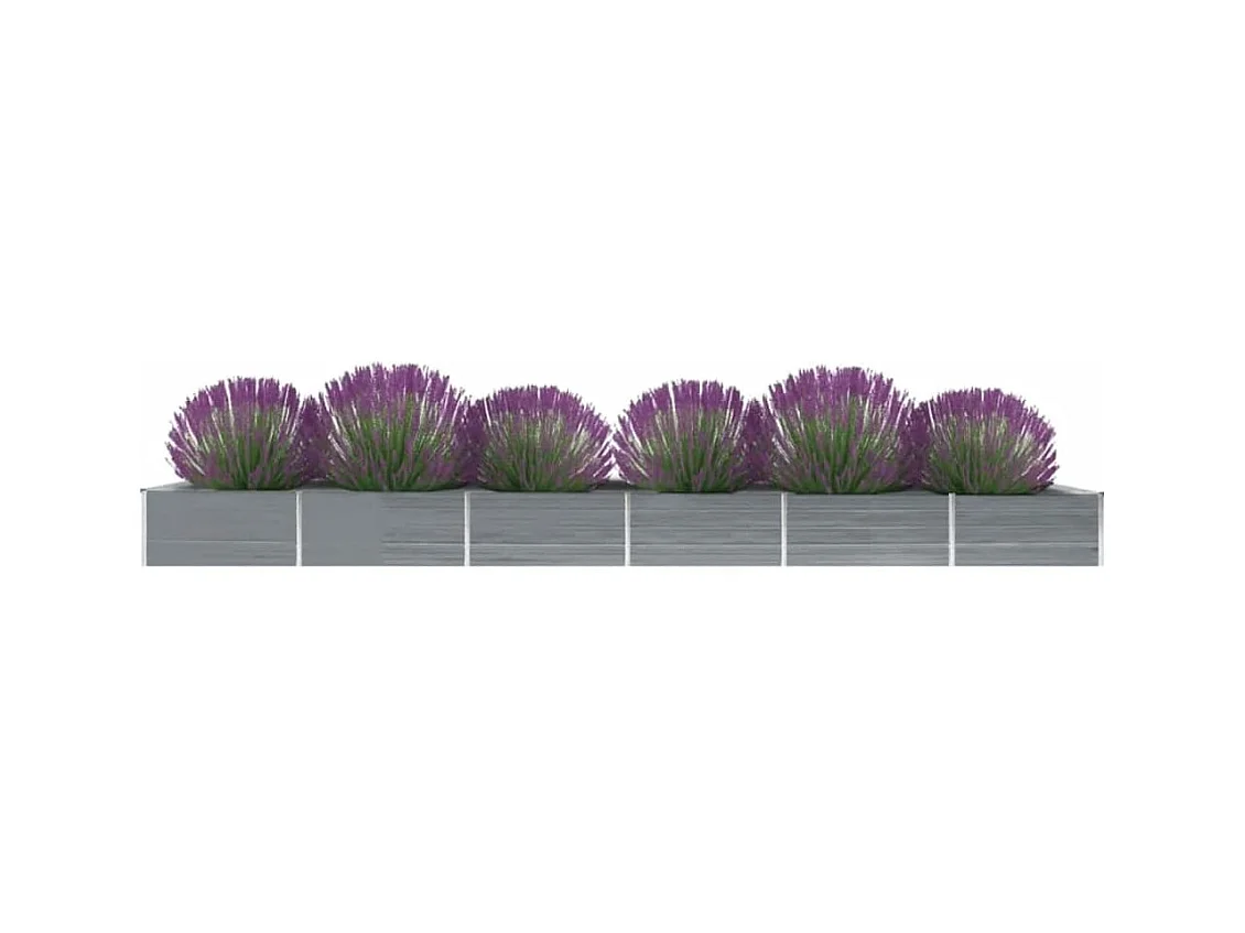 Lit surélevé de jardin Acier galvanisé 600x80x45 cm Gris