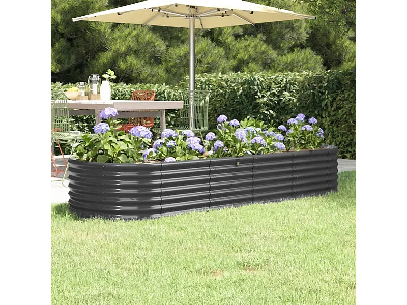 Verhoogd tuinbed gepoedercoat staal antraciet