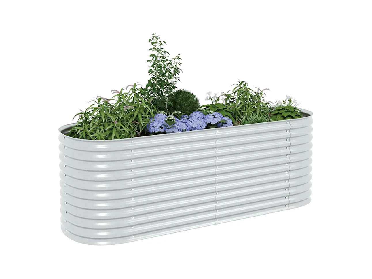 Bancal elevado 240x80x81 cm Acero galvanizado Plata