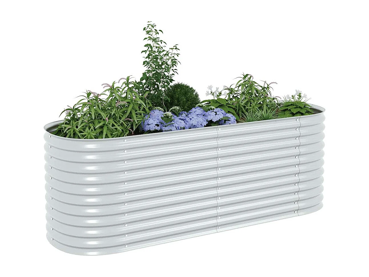 Bancal elevado 240x80x81 cm Acero galvanizado Plata