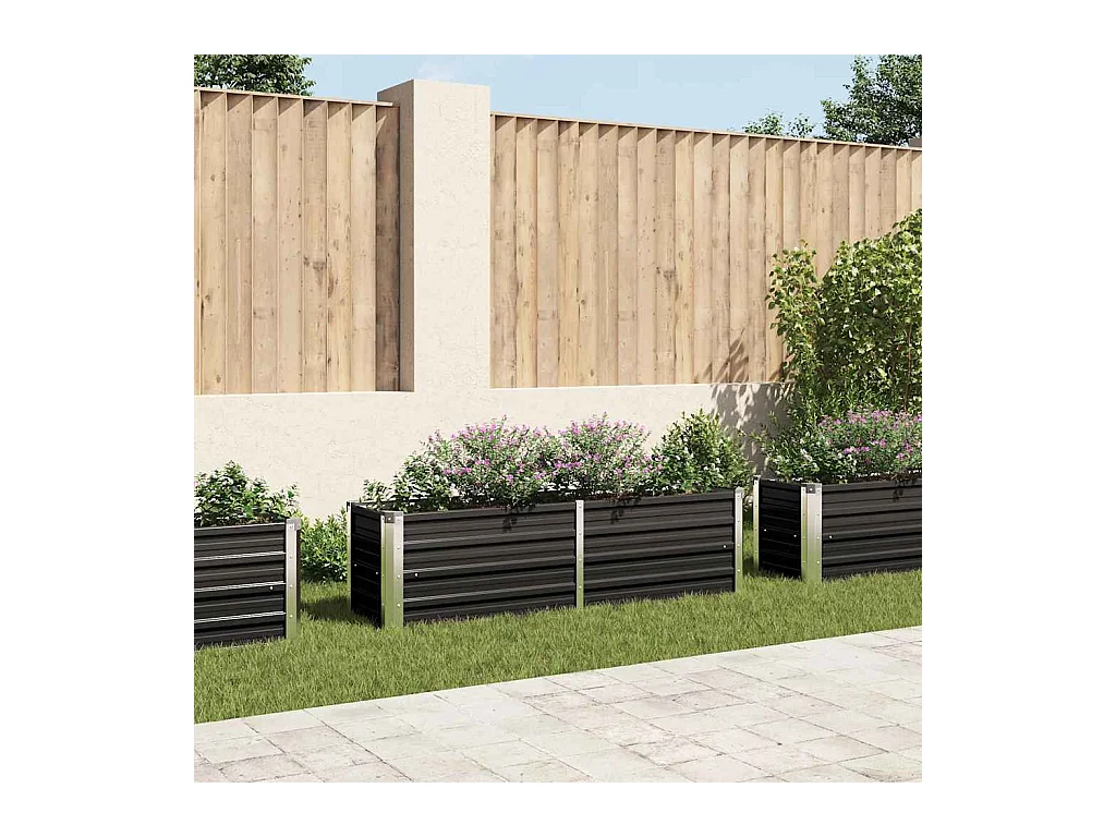 Verhoogd tuinbed Antraciet 160x40x45 cm Gegalvaniseerd staal