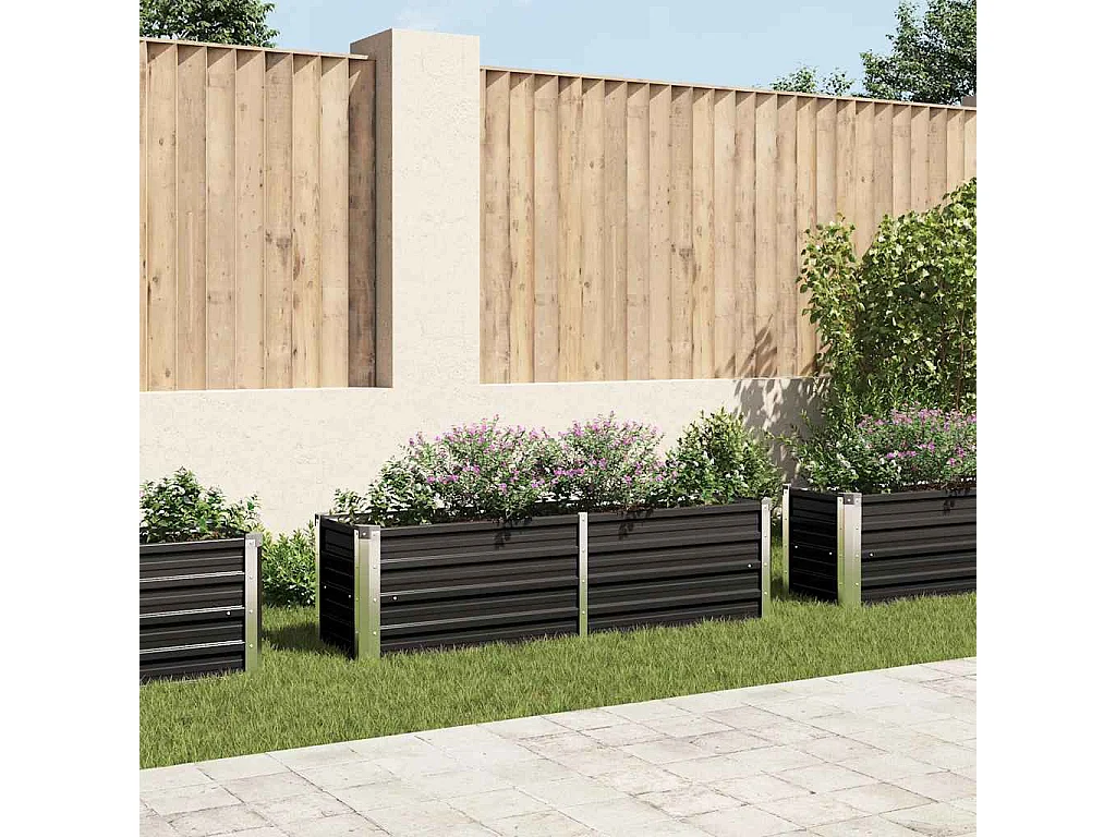 Lit surélevé de jardin Anthracite 160x40x45 cm Acier galvanisé