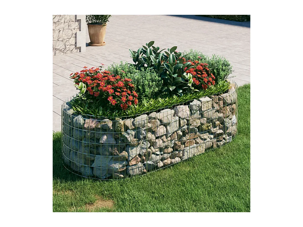 Lit surélevé à gabion Fer galvanisé 200x100x50 cm