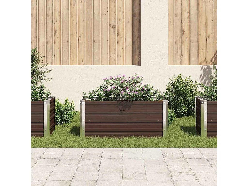 Lit surélevé de jardin Marron 100x40x45 cm Acier galvanisé