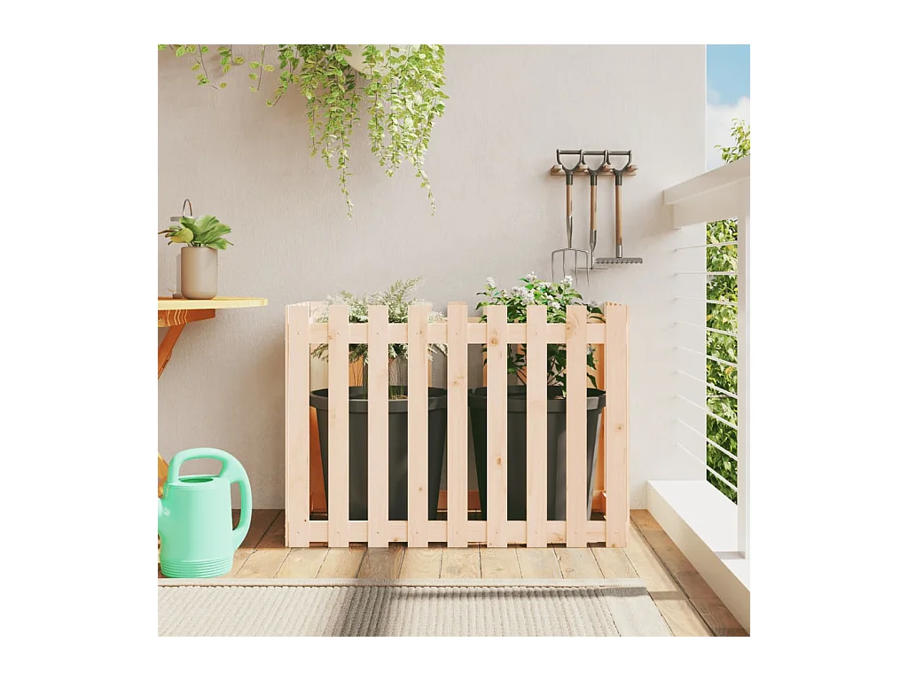 Lit surélevé de jardin design de clôture 100x50x70cm pin massif