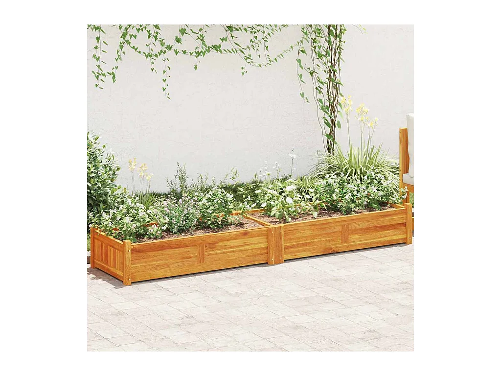 Lit surélevé de jardin Bois d'acacia 200x50x25 cm