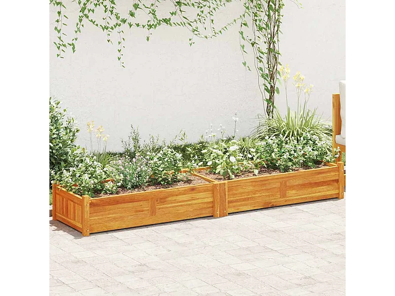 Lit surélevé de jardin Bois d'acacia 200x50x25 cm