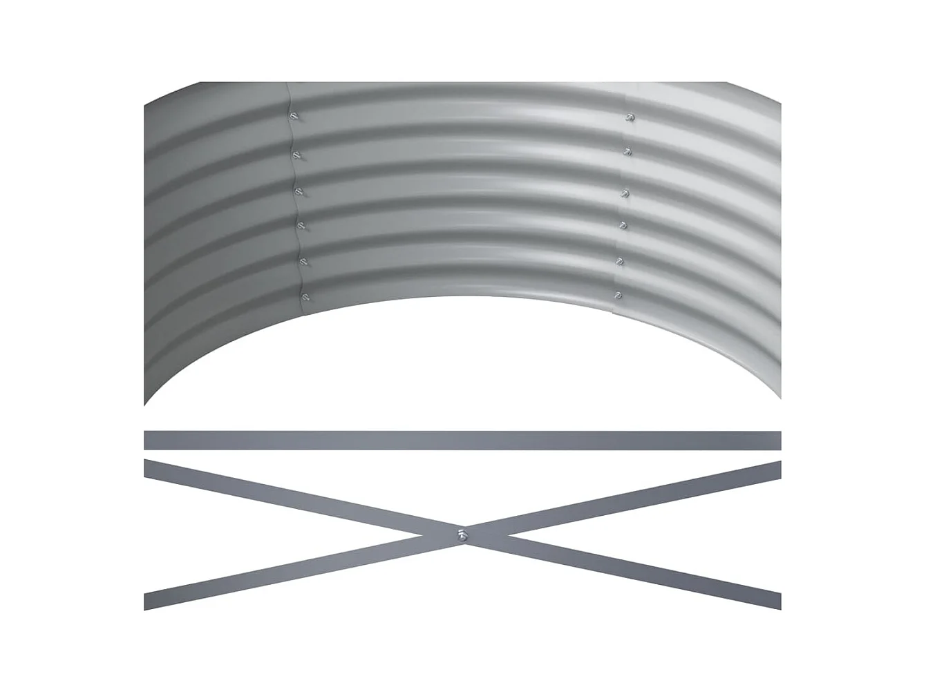 Lit surélevé de jardin Acier enduit de poudre 620x80x36 cm gris