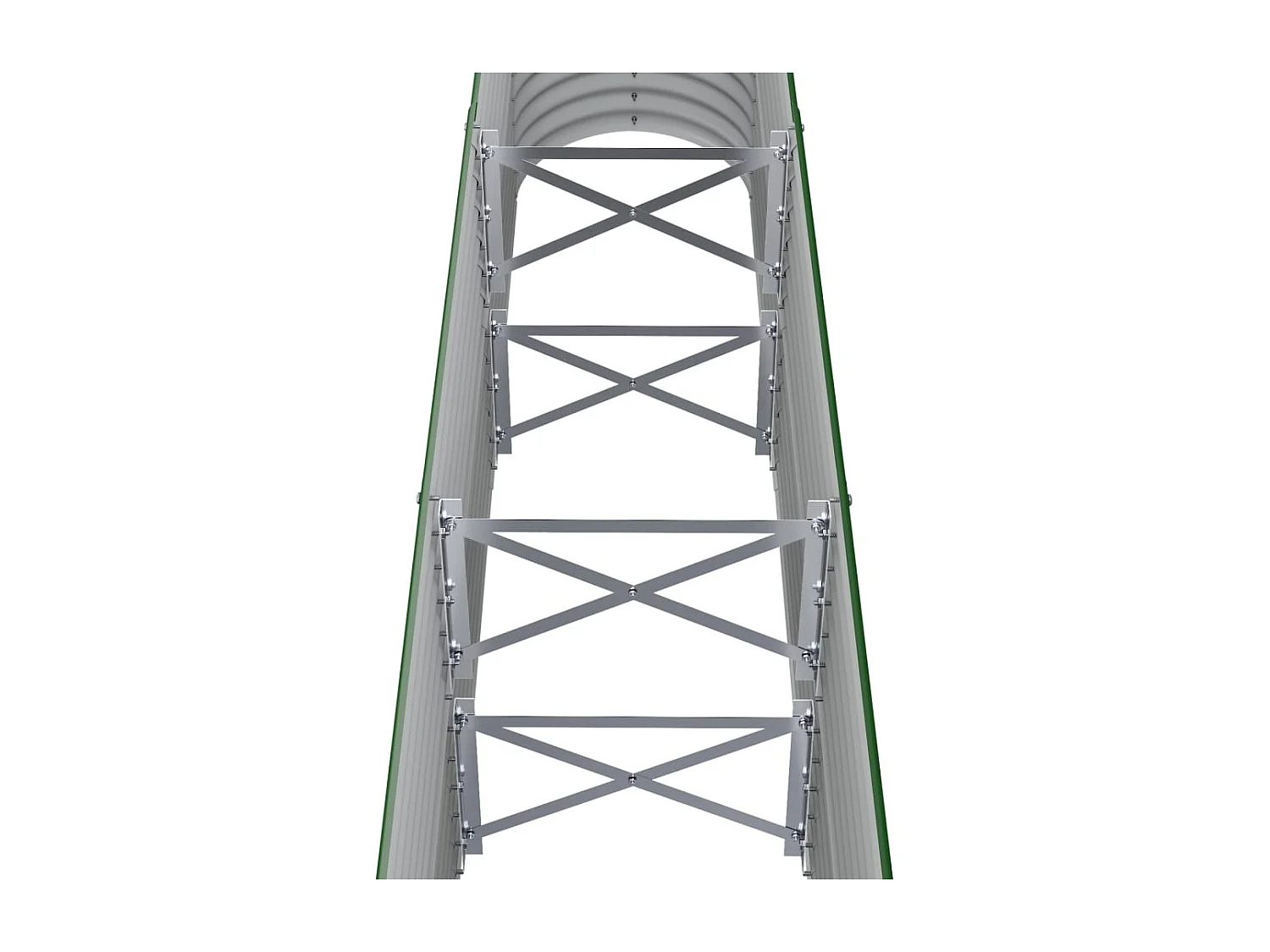 Letto da giardino rialzato in acciaio verniciato a polvere 152x40x68 cm verde