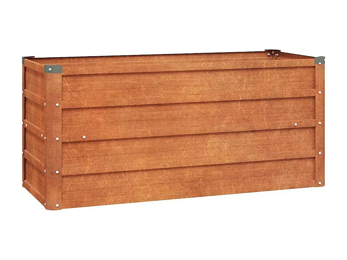 Lit surélevé de jardin rouillé 100x40x45 cm acier corten