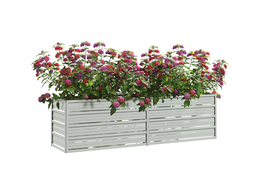 Lit surélevé de jardin 160x40x45 cm Acier galvanisé Argenté