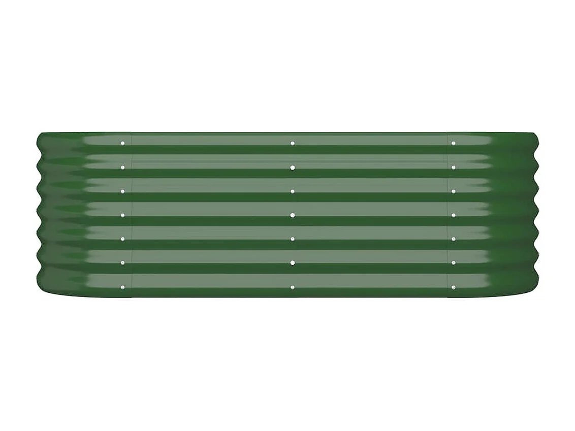 Verhoogd tuinbed gepoedercoat staal 114x40x36 cm groen