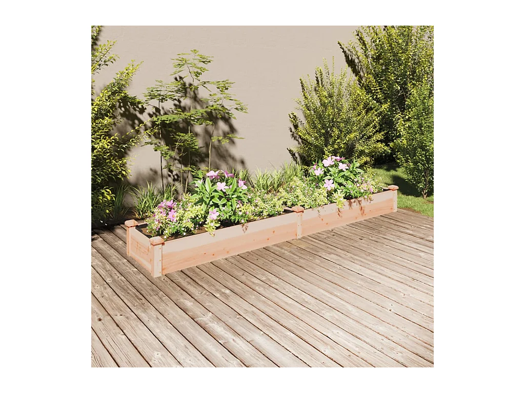 Lit surélevé de jardin doublure 240x45x25 cm bois massif sapin