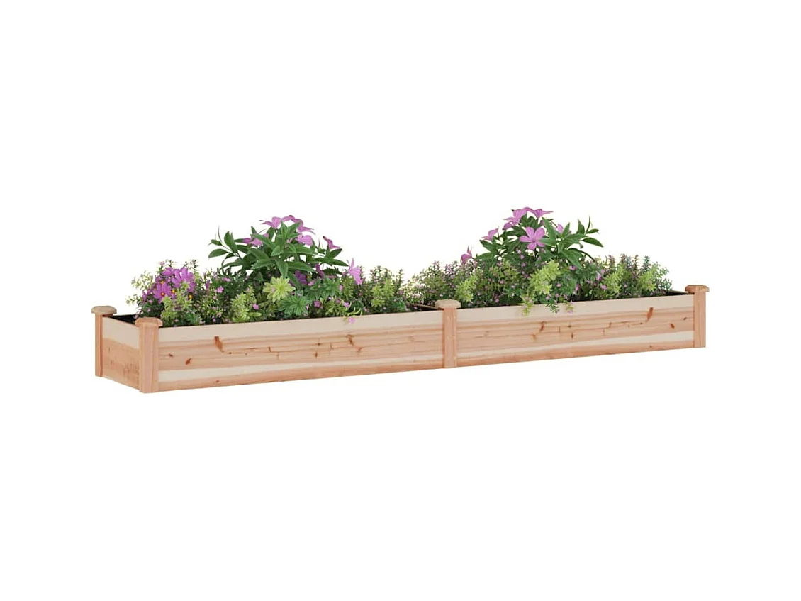 Lit surélevé de jardin doublure 240x45x25 cm bois massif sapin