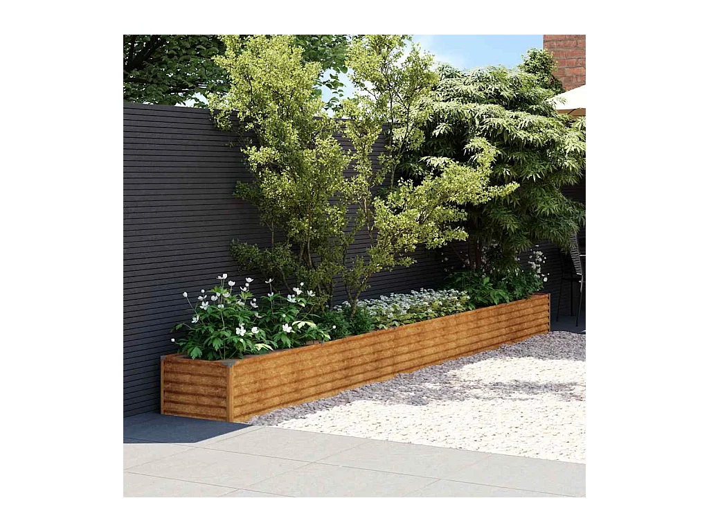 Lit surélevé de jardin 482x50x36 cm acier corten