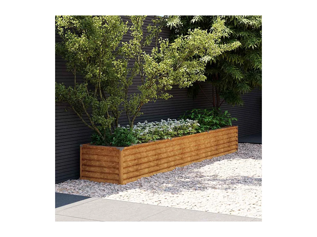 Lit surélevé de jardin 291x50x36 cm acier corten