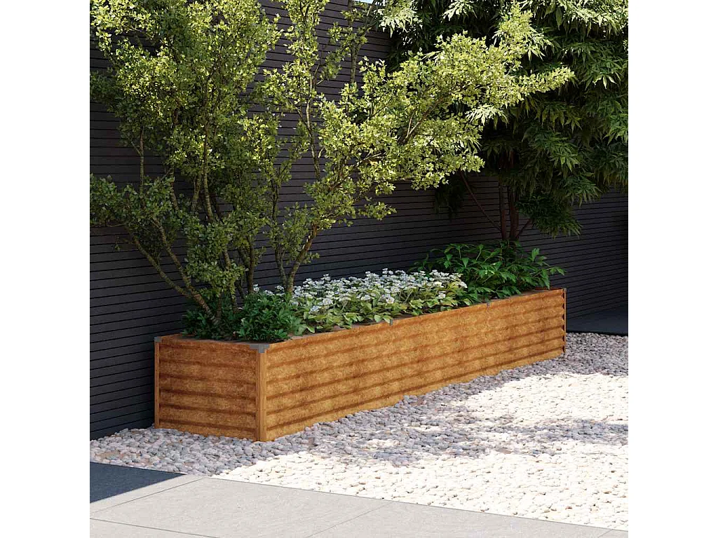 Lit surélevé de jardin 291x50x36 cm acier corten