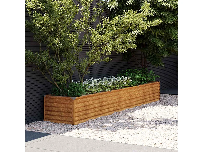 Lit surélevé de jardin 291x50x36 cm acier corten