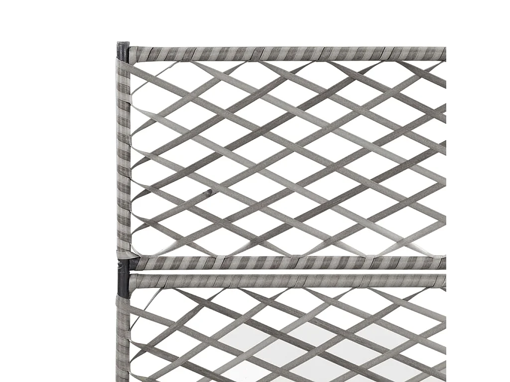 Verhoogd trellisbed 3 potten 83x30x130cm Grijs geweven hars