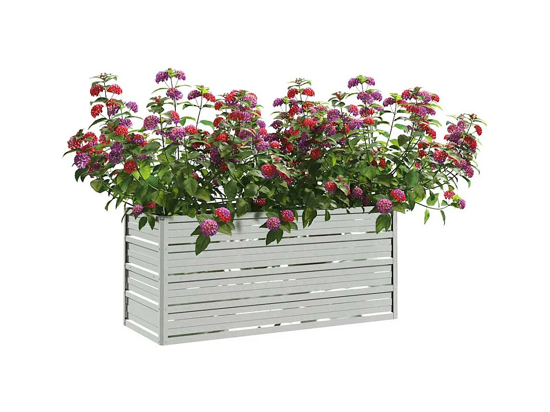 Letto da giardino rialzato 100x40x45 cm Acciaio zincato Argento