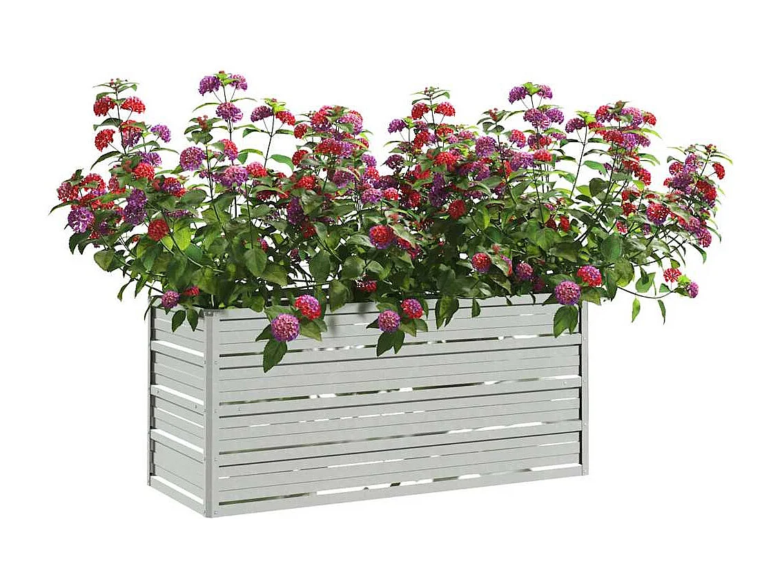 Lit surélevé de jardin 100x40x45 cm Acier galvanisé Argenté