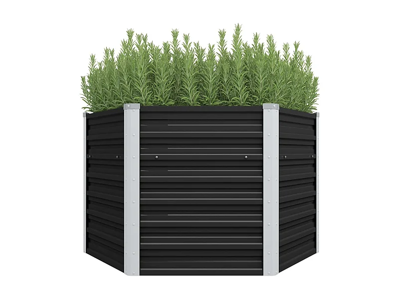 Hochbeet Anthrazit 129x129x77 cm Verzinkter Stahl