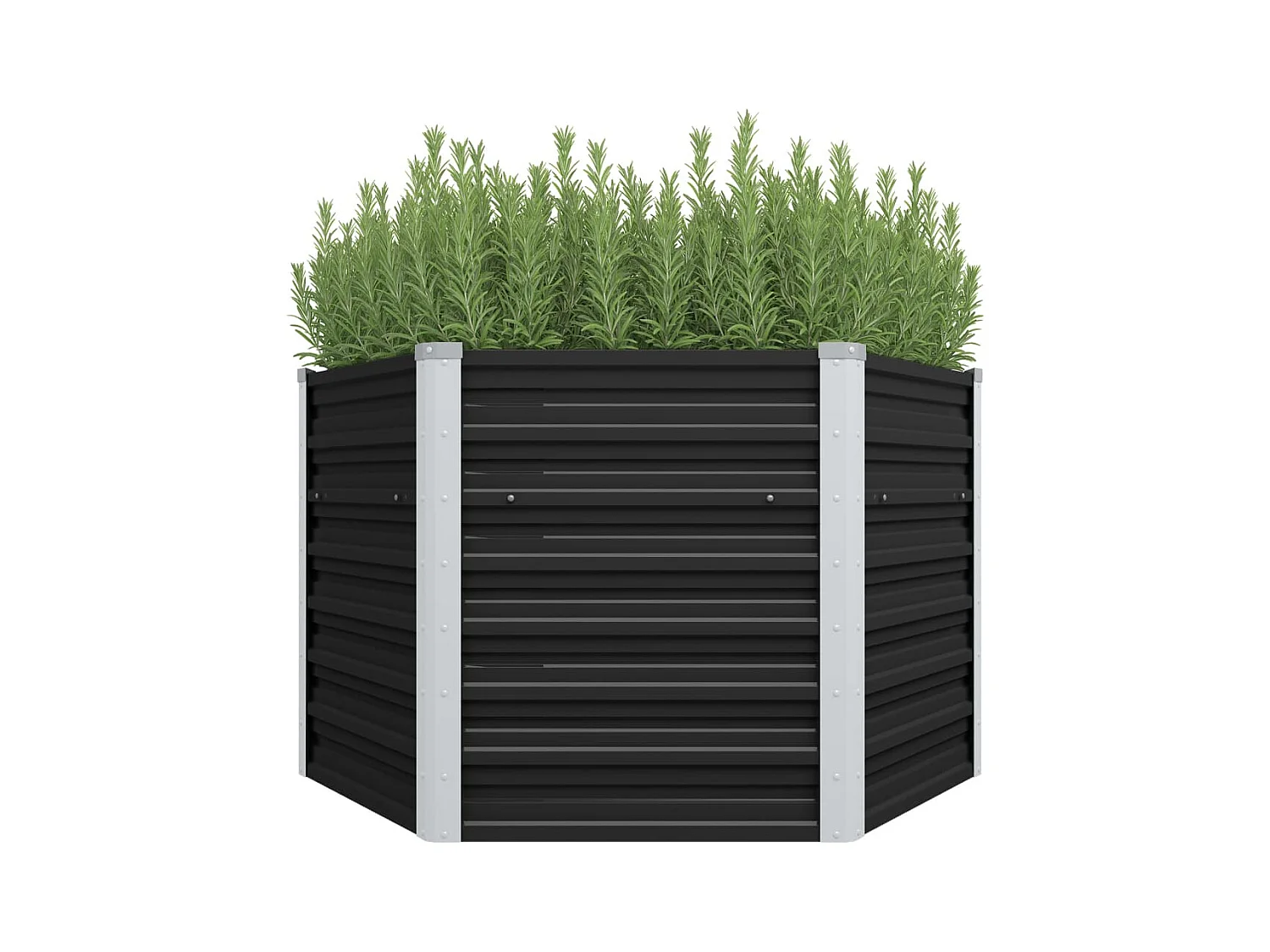 Letto rialzato Antracite 129x129x77 cm Acciaio zincato