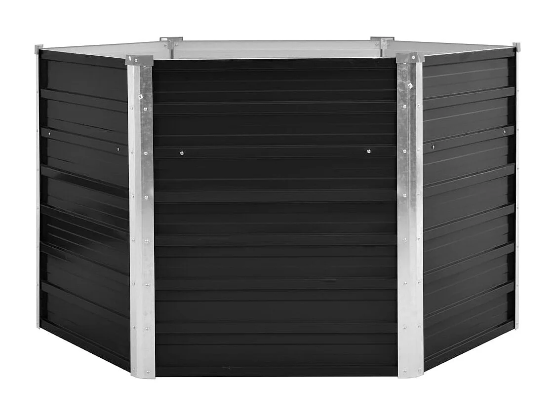 Letto rialzato Antracite 129x129x77 cm Acciaio zincato