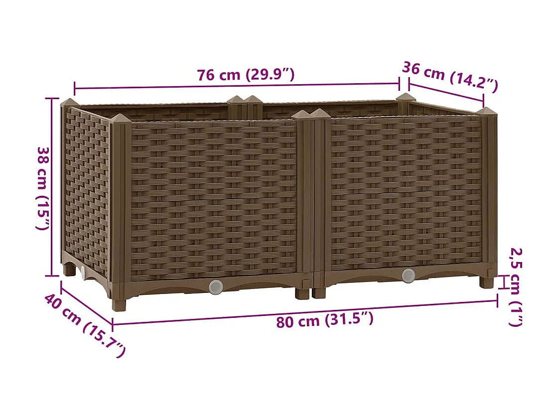 Lit surélevé 80x40x38 cm Polypropylène