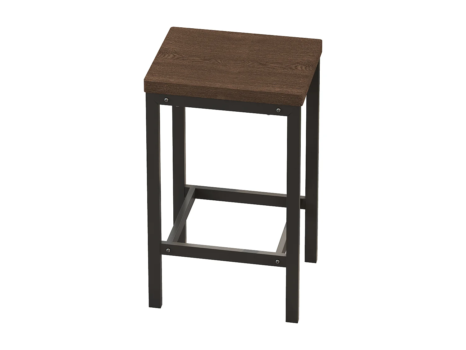 Tavolo da cucina moderno con 3 sgabelli, tavolo da bar, tavolo lungo in MDF e metallo, colore marrone scuro (148x40x90 cm)