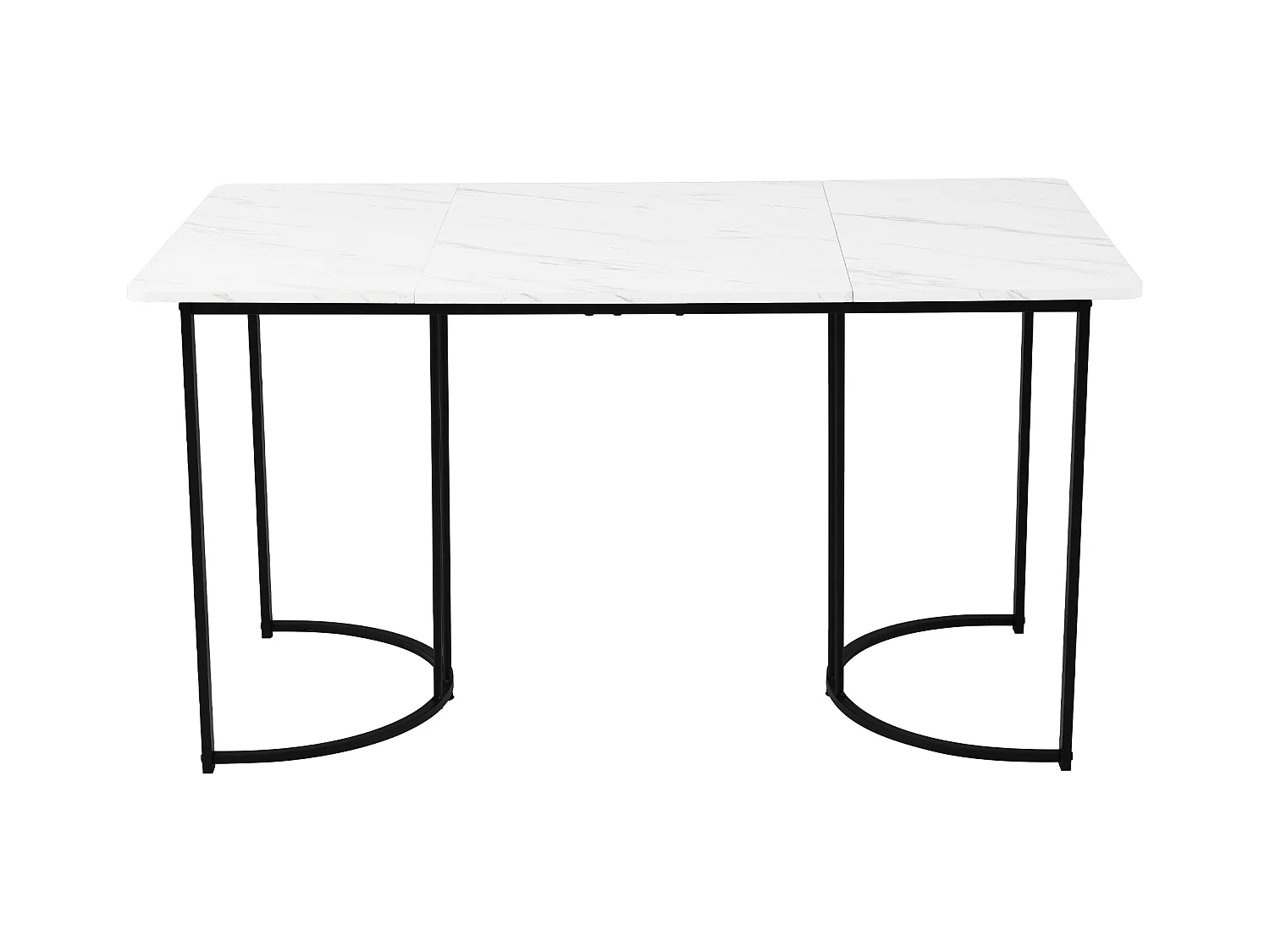 Set da pranzo, tavolo 140x80x75 cm con 4 sedie in velluto nero, gambe in metallo dorato, MDF bianco
