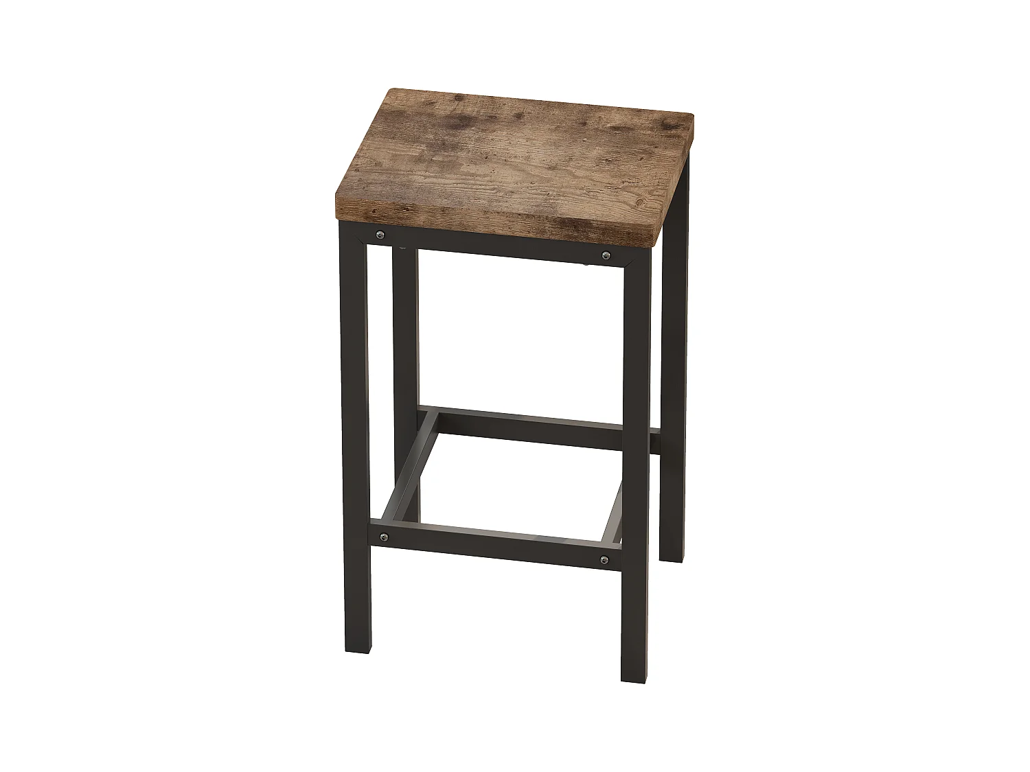 Lange eettafel met 3 krukken, modern design, MDF en metaal, naturel (148x40x90 cm)