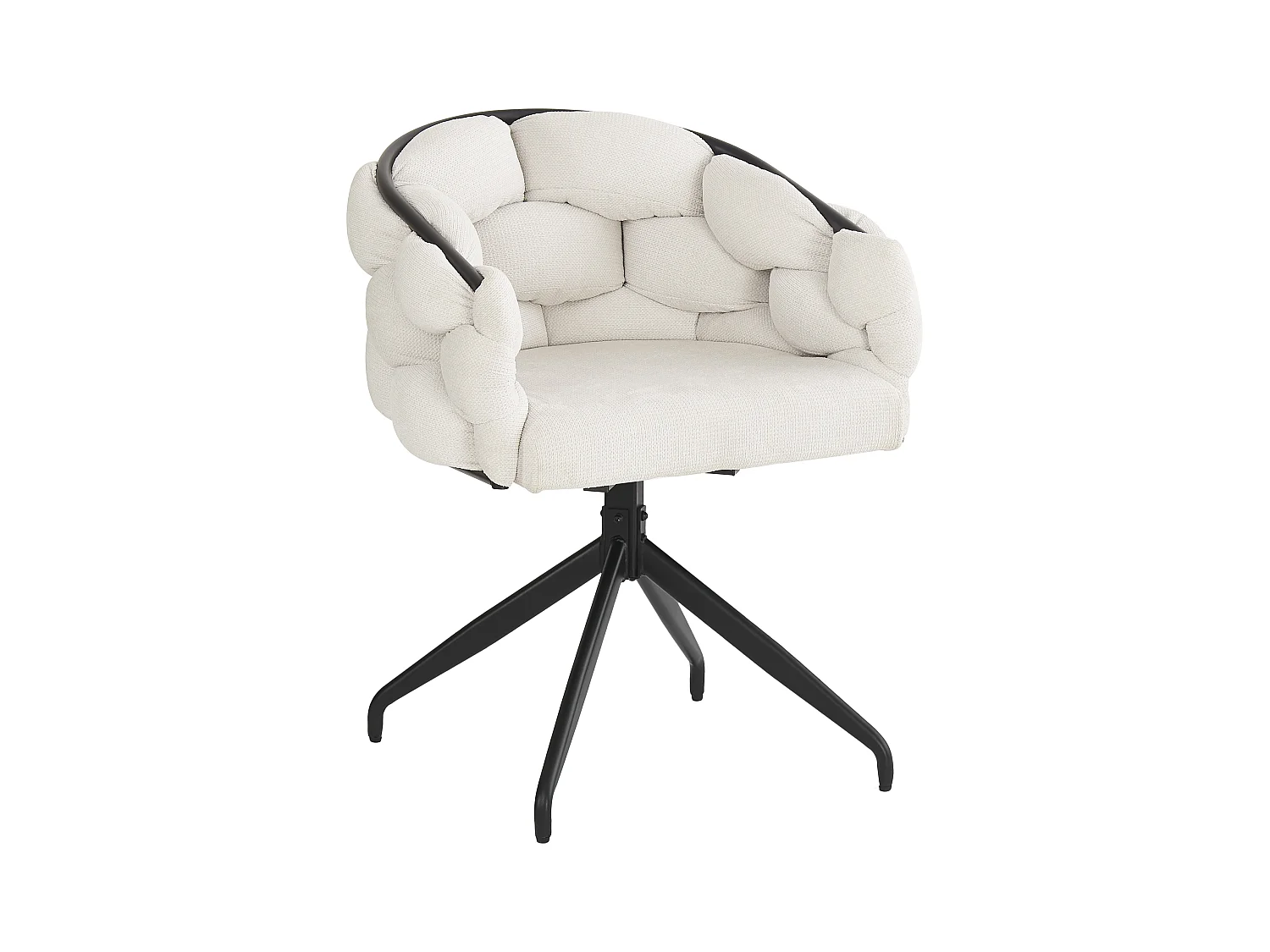 Chaises pivotantes 360° en velours (2 pièces), design moderne, métal doré, beige (45x44x77.5 cm)