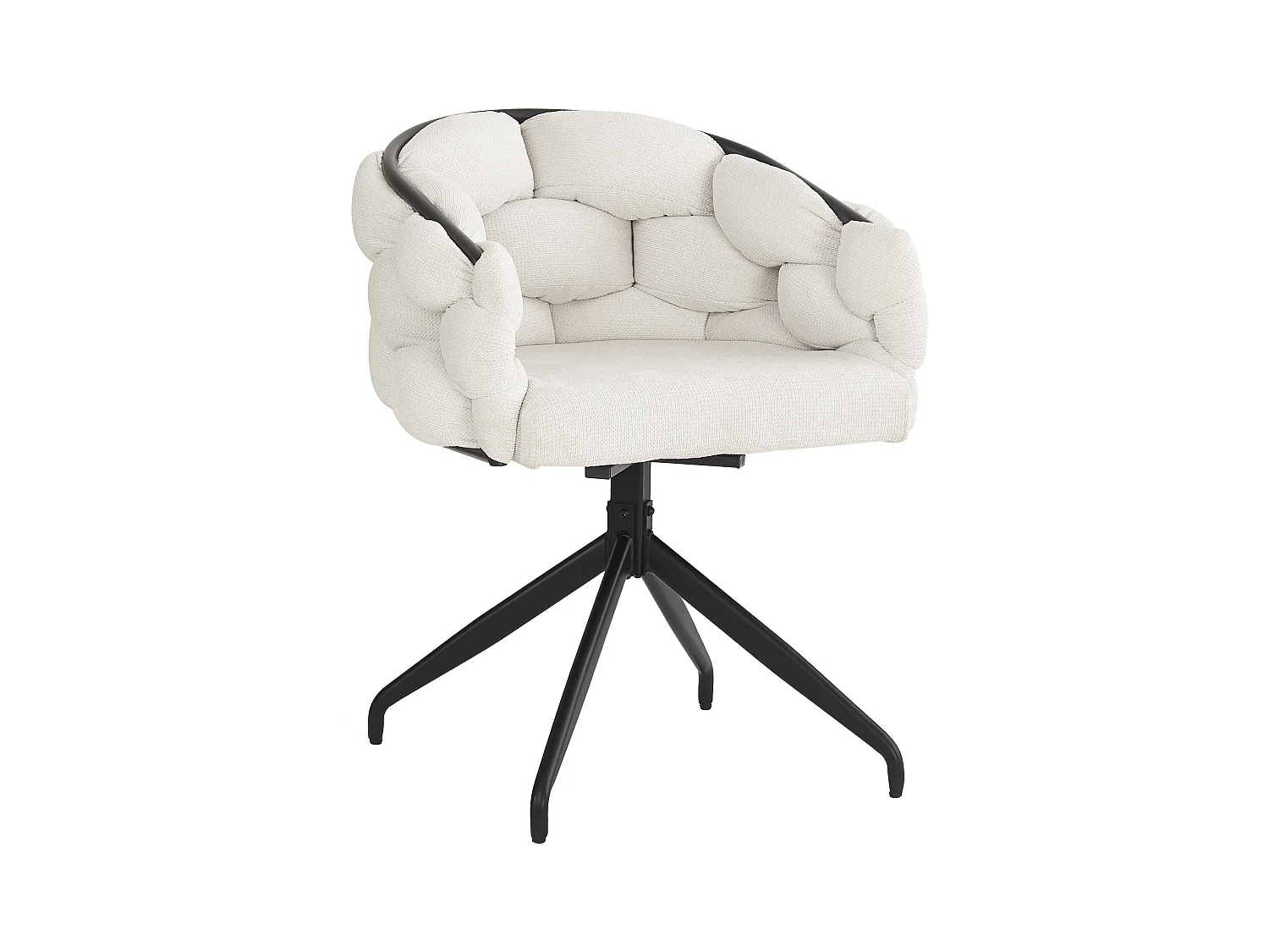 Chaises pivotantes 360° en velours (2 pièces), design moderne, métal doré, beige (45x44x77.5 cm)