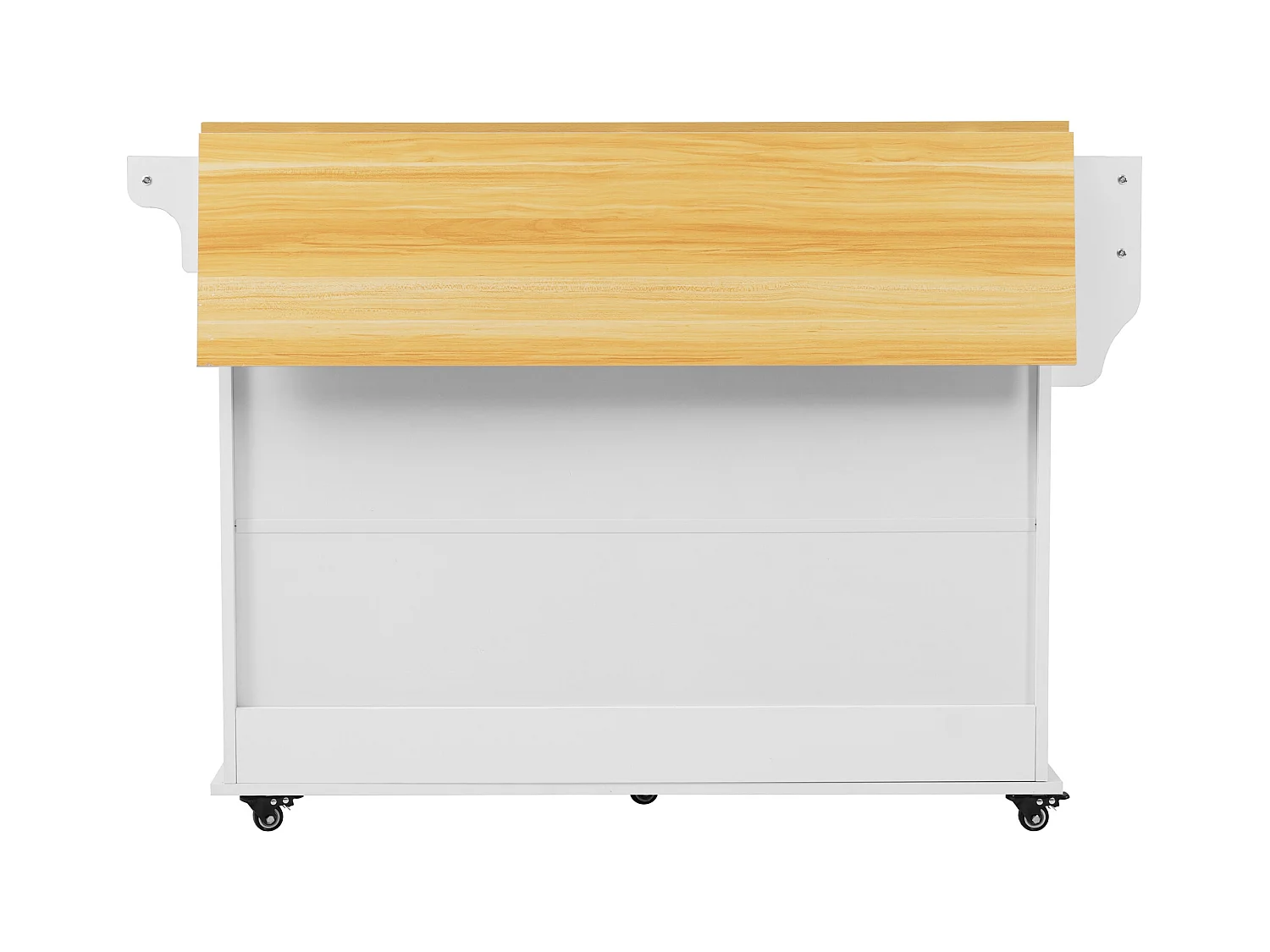 Chariot de cuisine avec plateau rabattable, 3 tiroirs, porte-serviettes, roulettes et pieds en bois interchangeables (112x40(70)x94 cm)