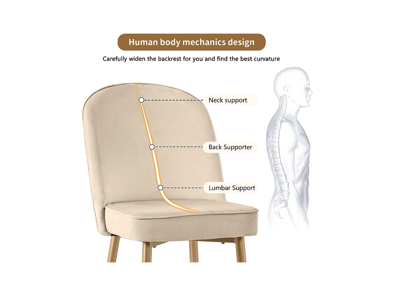 donkergrijze fluwelen eetkamerstoelen met gouden metalen poten, modern en comfortabel design (70x62x84 cm)